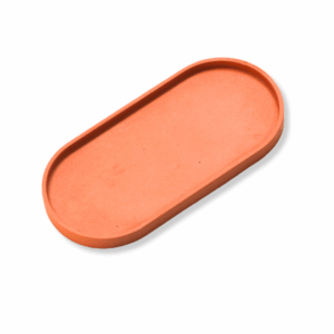 Terracotta Oval Trinket Tray – Handcrafted Eco-Resin Decor